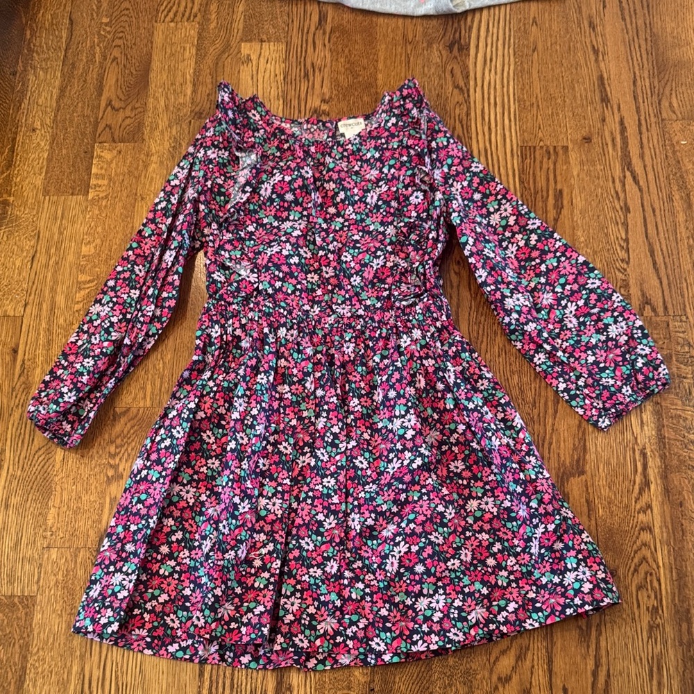 Crewcuts Girl’s Floral Kids Pink and Purple Dress Size 8